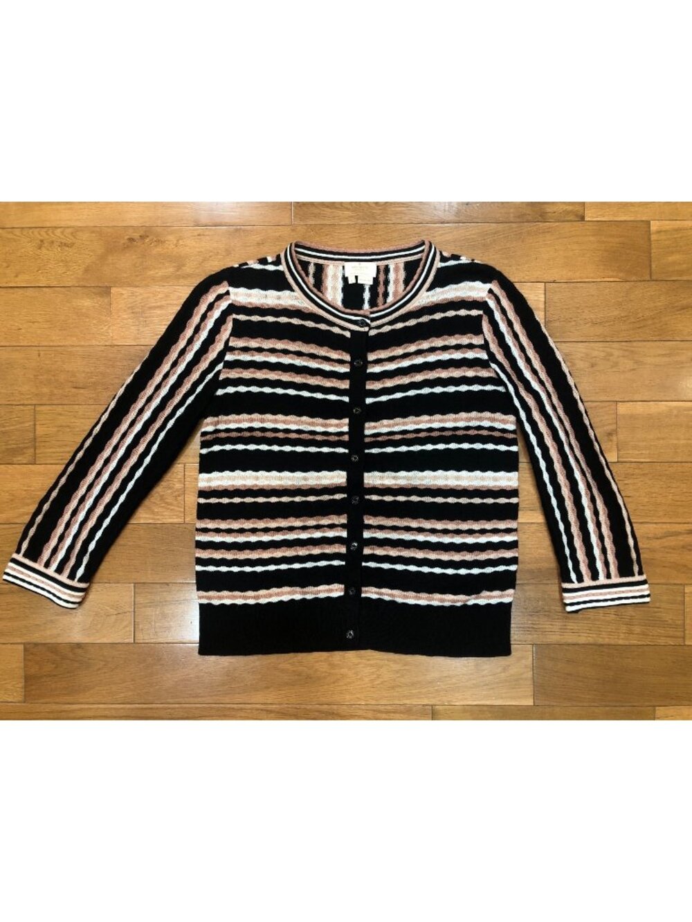 Kate Spade Live Colorfully Striped Cashmere Blend Cardigan Sweater Sz S Artistic